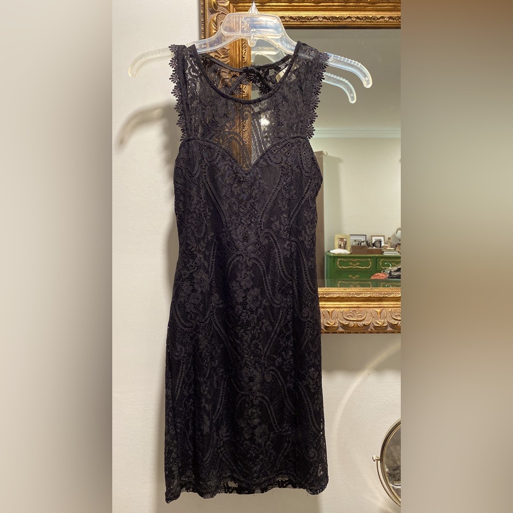 Ya Los Angeles Black lace backless dress, Size small
